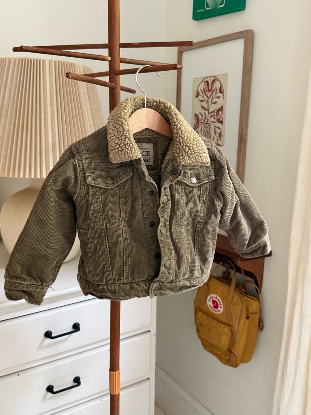 Vintage The Children’s Place Tan Sherpa-Trim Corduroy Jacket